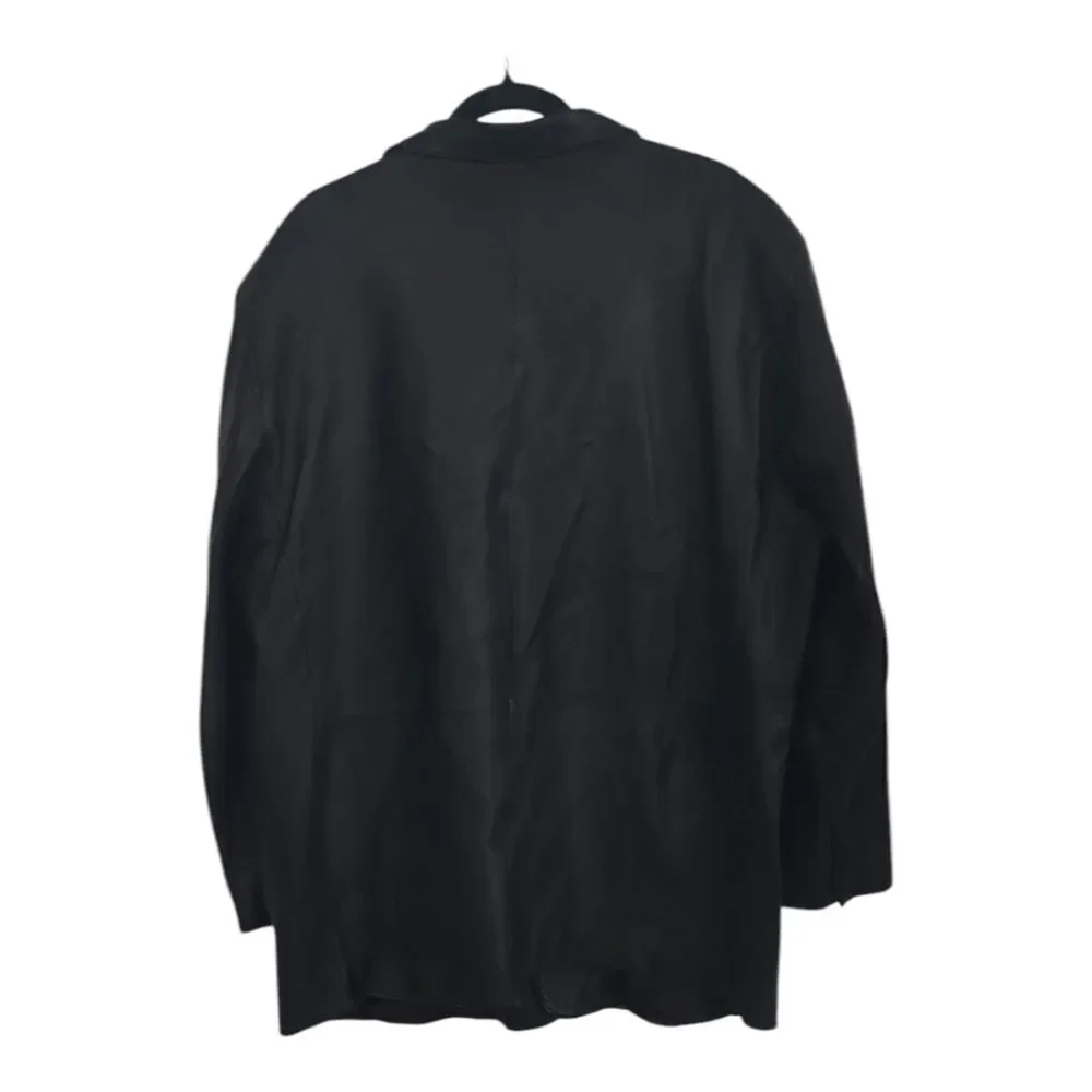 Jones New York Black Leather Jacket Blazer Suit Jacket Size 50R